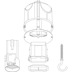 Multifix Air  DCL -  boîte centre couv. non affleurant, connect, douille, piton