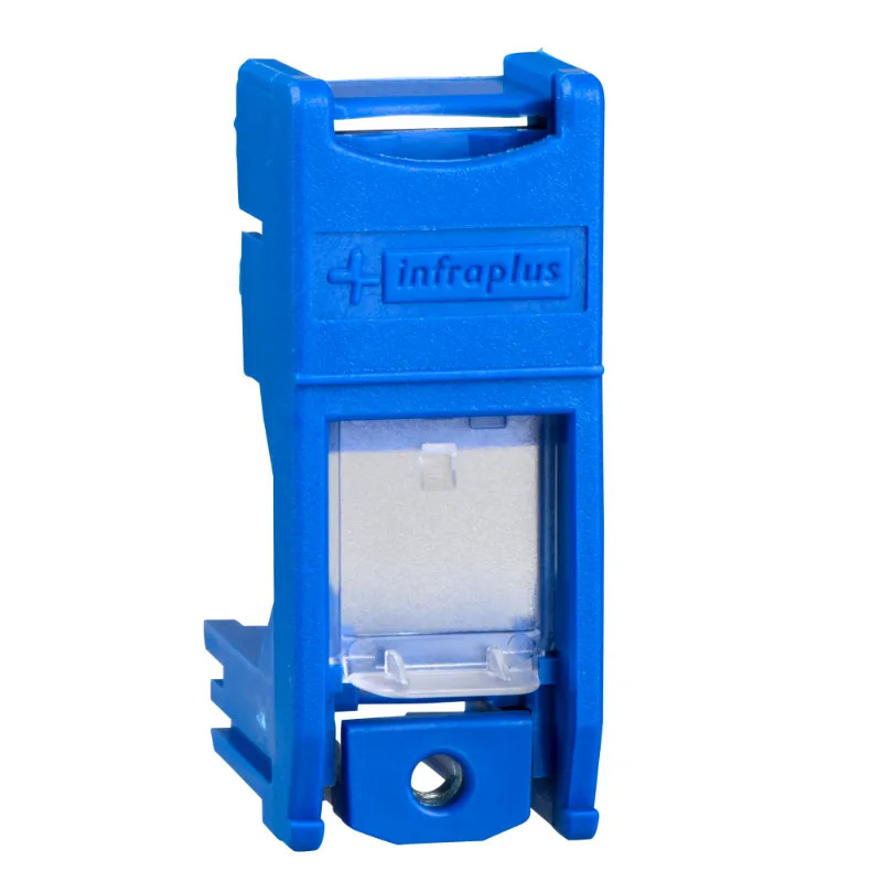 Infraplus-MP - Support multiplus pour RJ45 S-ONE adaptable bleu avec volet