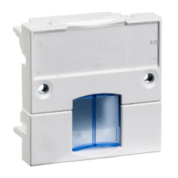 Actassi - support adaptable pour RJ45 S-ONE45x45mm blanc polaire - volet bleu