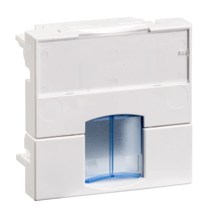 Actassi - support non-adaptable pour RJ45 S-ONE45x45mm blanc polaire -volet bleu