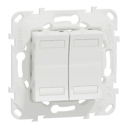 Unica KNX - bouton-poussoir 4 boutons + led - avec support - Blanc