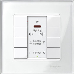 KNX M-Plan - commande multifonction - 8 BP avec récept. IR - blanc po. brill.