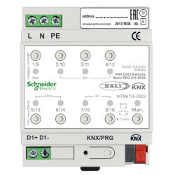 KNX - actionneur éclairage avec interface DALI - 1L - 16G - 64 ballasts