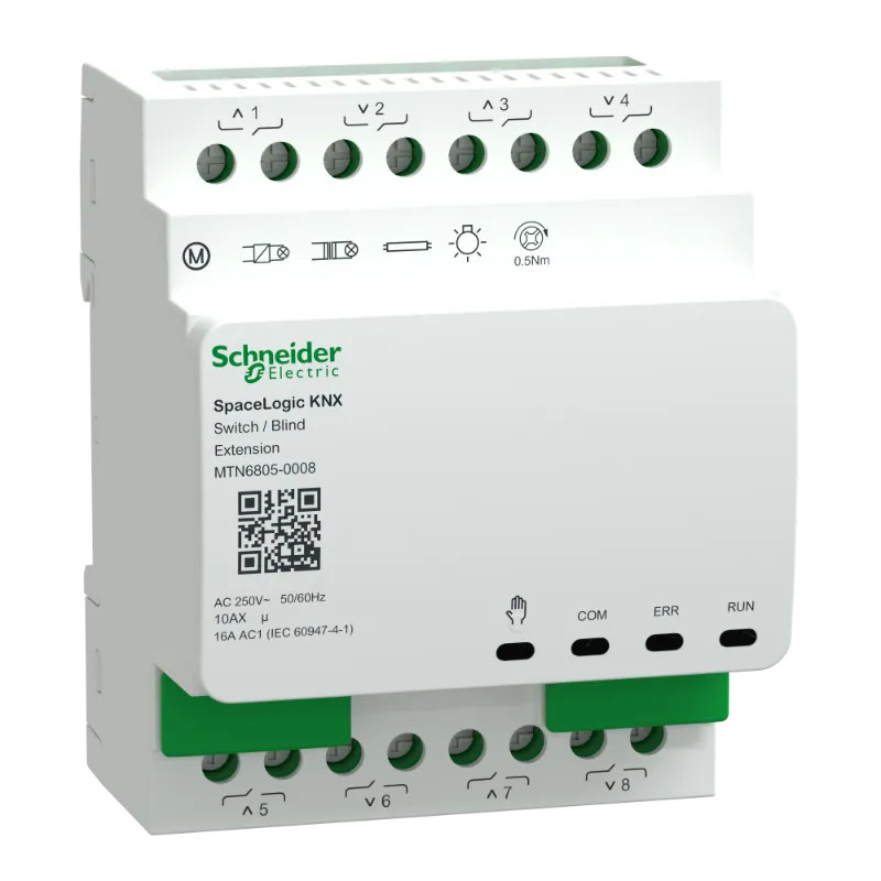 SpaceLogic KNX - commutation volet/store - 8 sorties 10AX/16AC1 - extension