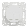 Odace - prise double RJ45 cat.6 UTP - grade 1 à 2 (tél. + inf.) - à vis - blanc