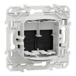 Odace - prise double RJ45 - anthracite - sans connecteur (empreinte Infraplus)