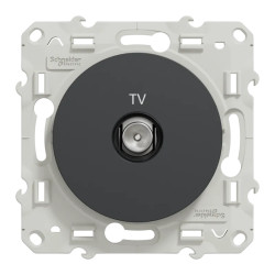 Odace - prise TV simple - anthracite - fixation par vis