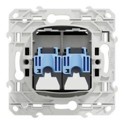 Odace - prise double RJ45 cat.6 UTP - grade 1 à 2 (tél. + inf.) - à vis - anth