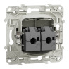 Odace - prise double RJ45 cat.6 STP - grade 2TV min à grade 3TV - anthracite