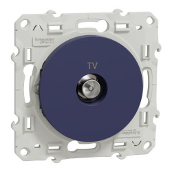 Odace - prise TV simple - cobalt - fixation par vis