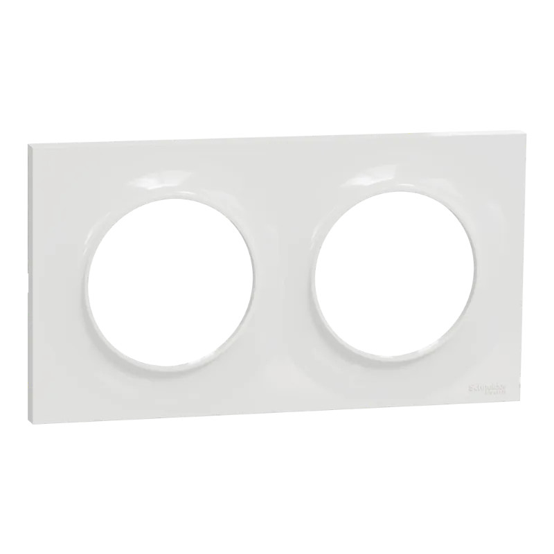 Odace Styl -  plaque 2 postes horizontaux ou verticaux entraxe 71mm blanc