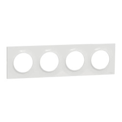 Odace Styl -  plaque 4 postes horizontaux ou verticaux entraxe 71mm blanc