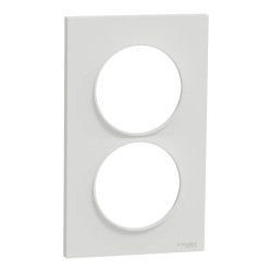 Odace Styl -  plaque 2 postes verticaux entraxe 57mm blanc