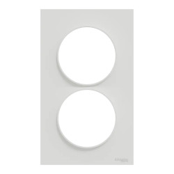 Odace Styl -  plaque 2 postes verticaux entraxe 57mm blanc