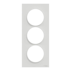 Odace Styl -  plaque 3 postes verticaux entraxe 57mm blanc