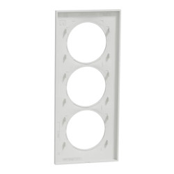 Odace Styl -  plaque 3 postes verticaux entraxe 57mm blanc