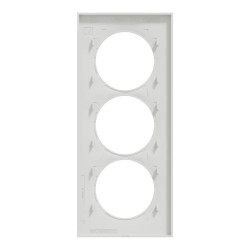 Odace Styl -  plaque 3 postes verticaux entraxe 57mm blanc