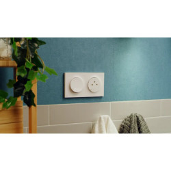 Odace Styl -  plaque 2 postes horizontaux ou verticaux 71mm antibactérien