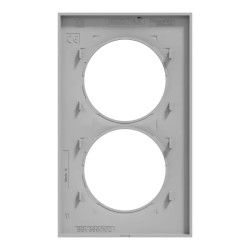 Odace Styl -  plaque 2 postes verticaux entraxe 57mm aluminium