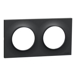 Odace Styl -  plaque 2 postes horizontaux ou verticaux entraxe 71mm anthracite