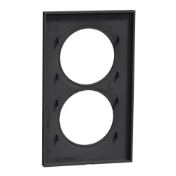 Odace Styl -  plaque 2 postes verticaux entraxe 57mm anthracite