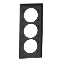 Odace Styl -  plaque 3 postes verticaux entraxe 57mm anthracite