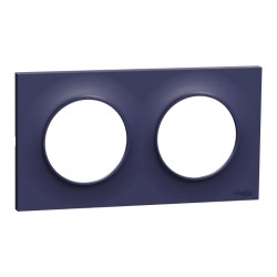 Odace Styl -  plaque 2 postes horizontaux ou verticaux entraxe 71mm bleu cobalt