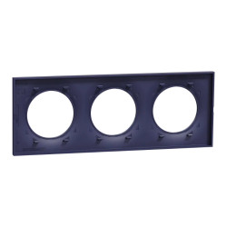 Odace Styl -  plaque 3 postes horizontaux ou verticaux entraxe 71mm bleu cobalt