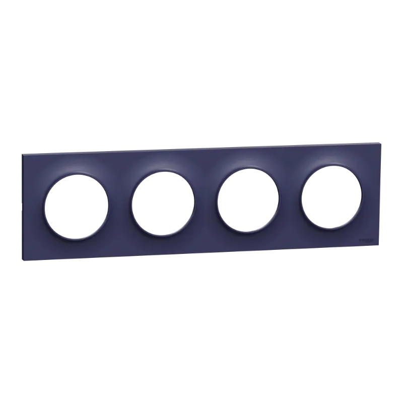 Odace Styl -  plaque 4 postes horizontaux ou verticaux entraxe 71mm bleu cobalt