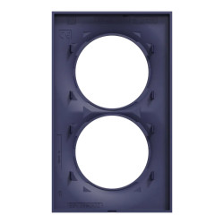 Odace Styl -  plaque 2 postes verticaux entraxe 57mm bleu cobalt