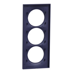 Odace Styl -  plaque 3 postes verticaux entraxe 57mm bleu cobalt