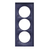 Odace Styl -  plaque 3 postes verticaux entraxe 57mm bleu cobalt