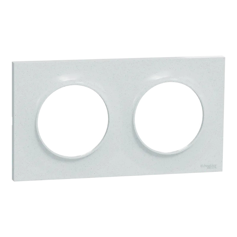 Odace Styl - plaque 2 postes horizontaux ou verticaux entraxe 71mm blanc recyclé