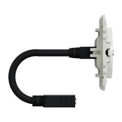 Odace - prise HDMI type A - blanc - prise femelle / câble femelle à l'arrière