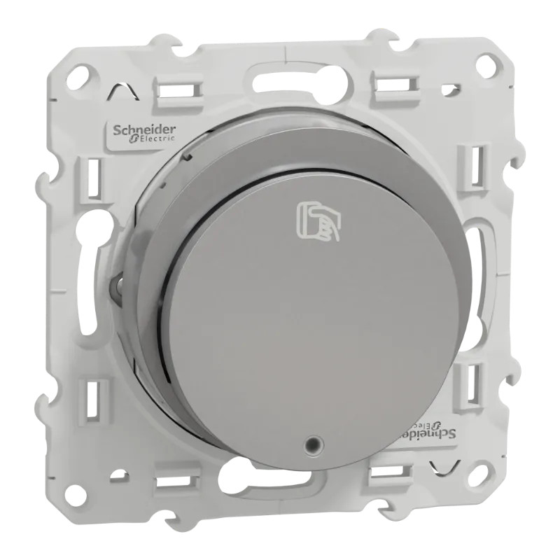 Odace - interrupteur à carte - aluminium - 10A - LED localisation inclus