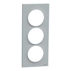 Odace Styl -  plaque 3 postes verticaux entraxe 57mm sable