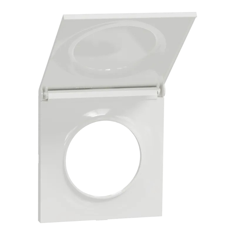 Odace Styl Pratic - plaque avec cache intégré pour prise 1 poste blanc