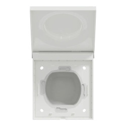 Odace Styl Pratic - plaque avec cache souple translucide 1 poste IP44 blanc