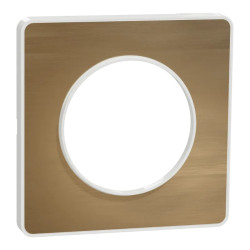 Odace Touch - plaque 1 poste bronze brossé avec liseré blanc