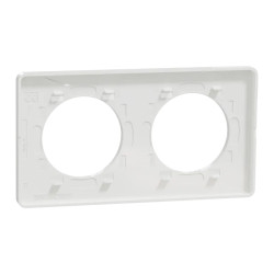 Odace Touch - plaque 2 postes horiz/ver 71mm translucide blanc avec liseré blanc