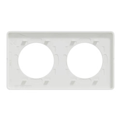 Odace Touch - plaque 2 postes horiz/ver 71mm translucide blanc avec liseré blanc