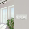 Odace Touch - plaque 3 postes horiz/ver 71mm translucide blanc avec liseré blanc