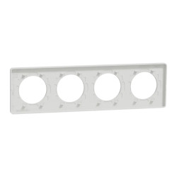 Odace Touch - plaque 4 postes horiz/vert 71mm bois nordique avec liseré blanc