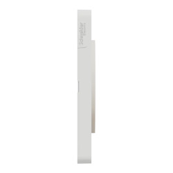 Odace Touch - plaque 4 postes horiz/vert 71mm bois naturel avec liseré blanc