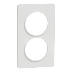 Odace Touch -  plaque 2 postes verticaux entraxe 57mm blanc