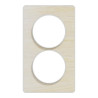 Odace Touch - plaque 2 postes verticaux 57mm bois nordique avec liseré blanc