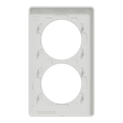 Odace Touch - plaque 2 postes verticaux 57mm bois nordique avec liseré blanc