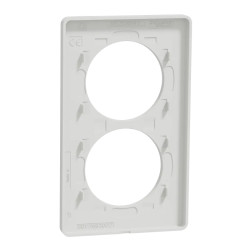 Odace Touch - plaque 2 postes verticaux 57mm bois naturel avec liseré blanc