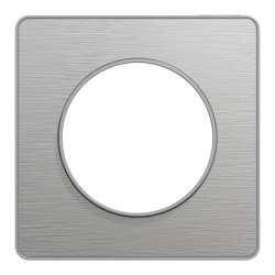 Odace Touch - plaque 1 poste aluminium brossé avec liseré aluminium