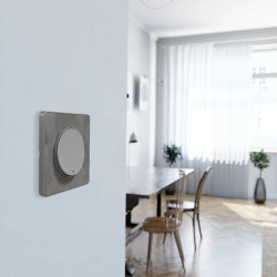 Odace Touch - plaque 1 poste ardoise avec liseré aluminium